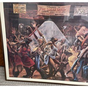 SUGAR SHACK ERNIE BARNES GOOD TIMES 21.5 X 31 Framed Poster Print Wall Art Disco